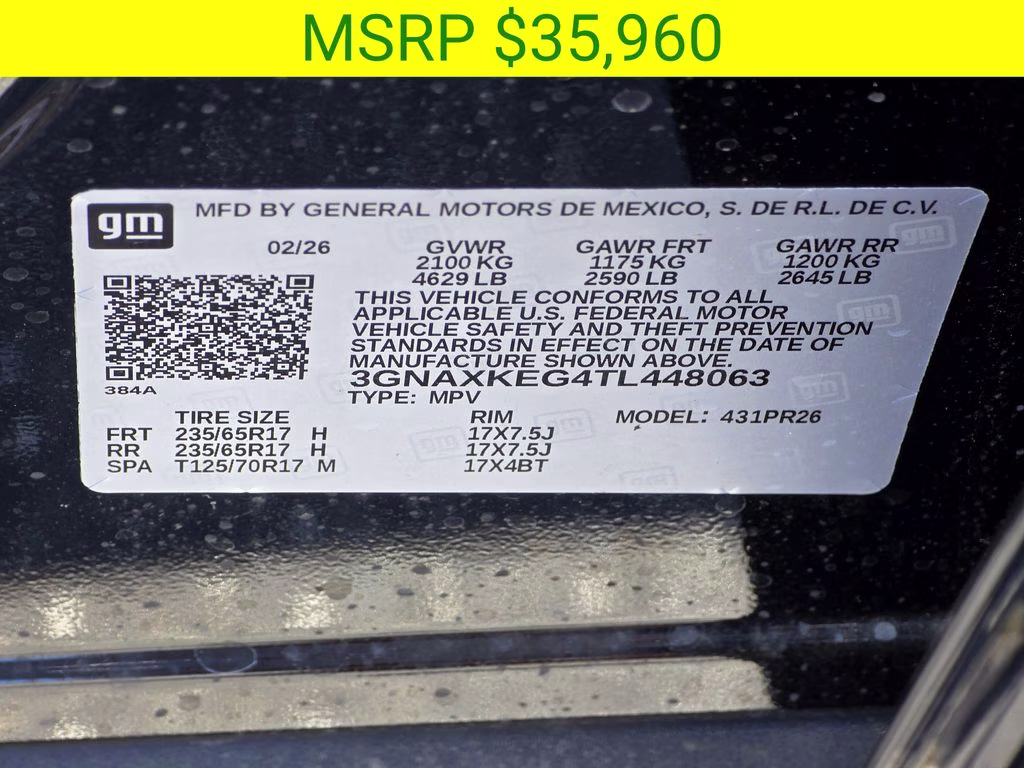 2026 Mosaic Black Metallic Chevrolet Equinox ACTIV FWD SUV