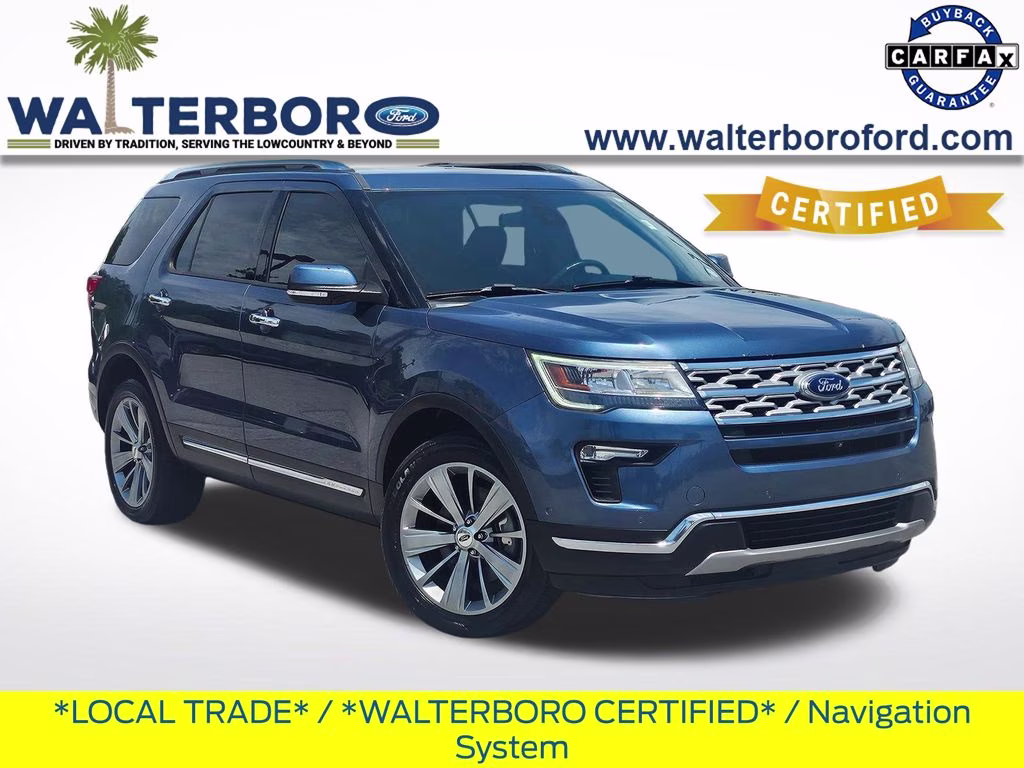 2018 Blue Metallic Ford Explorer Limited 4X4 SUV
