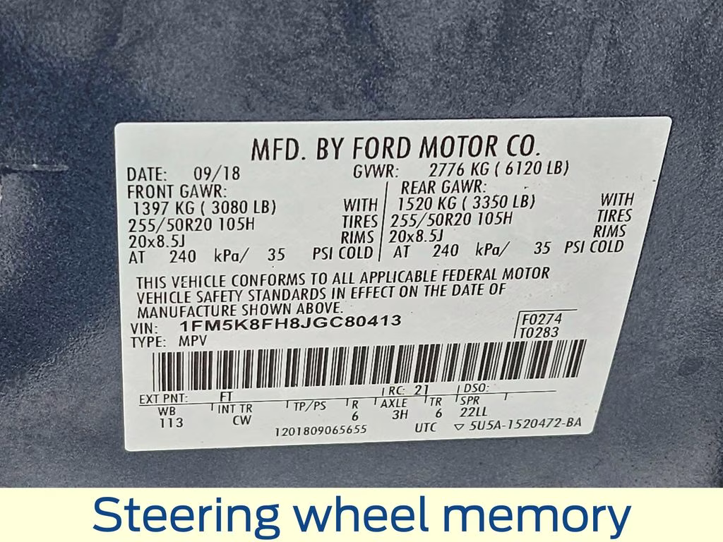 2018 Blue Metallic Ford Explorer Limited 4X4 SUV