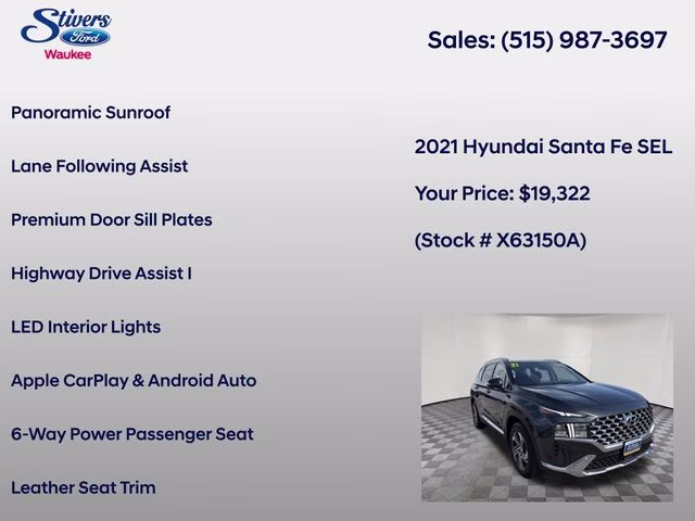 2021 Portofino Gray Hyundai Santa Fe SEL FWD SUV