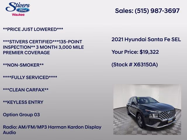 2021 Portofino Gray Hyundai Santa Fe SEL FWD SUV