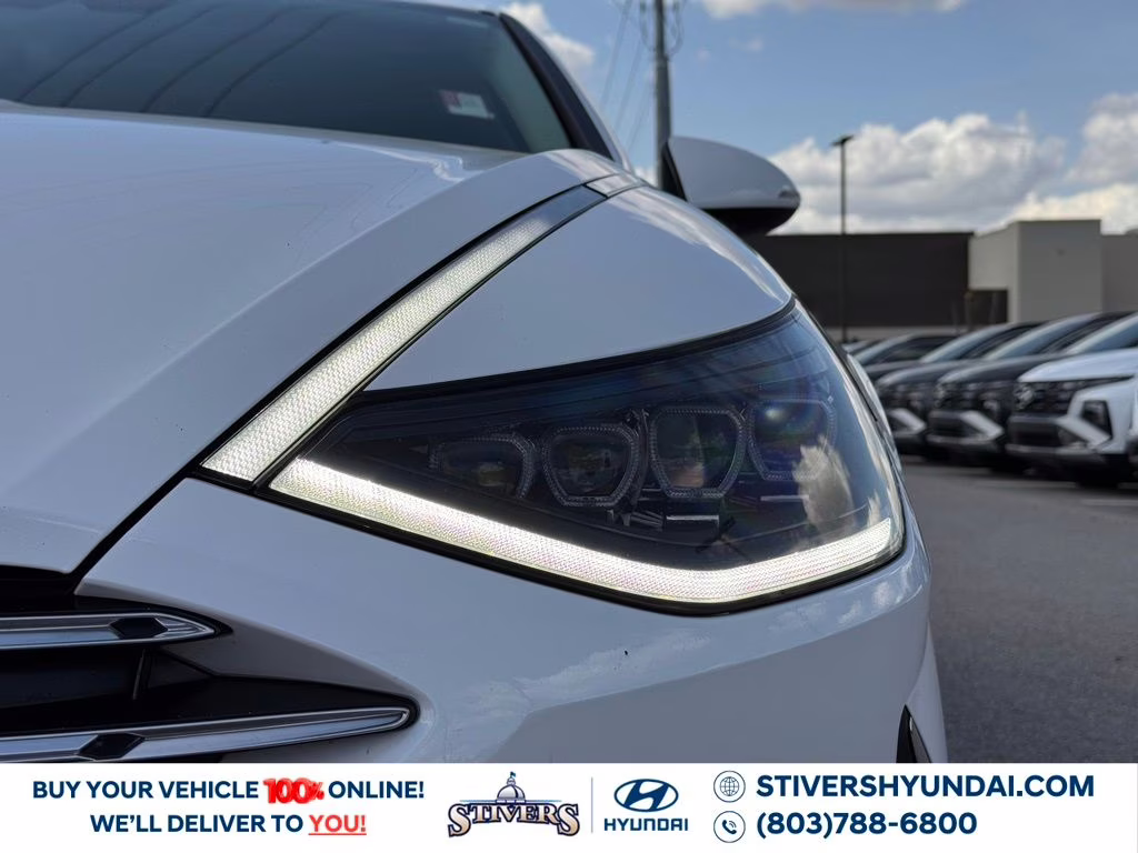 2023 Serenity White Hyundai Sonata Hybrid Blue FWD Sedan