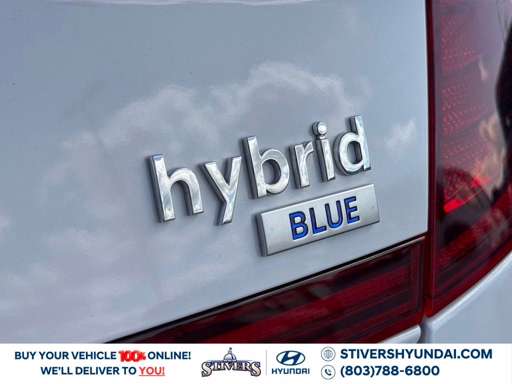 2023 Serenity White Hyundai Sonata Hybrid Blue FWD Sedan
