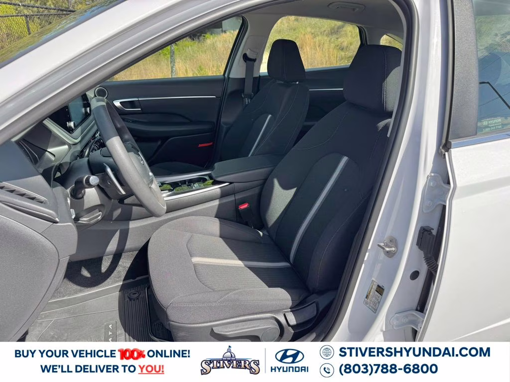 2023 Serenity White Hyundai Sonata Hybrid Blue FWD Sedan