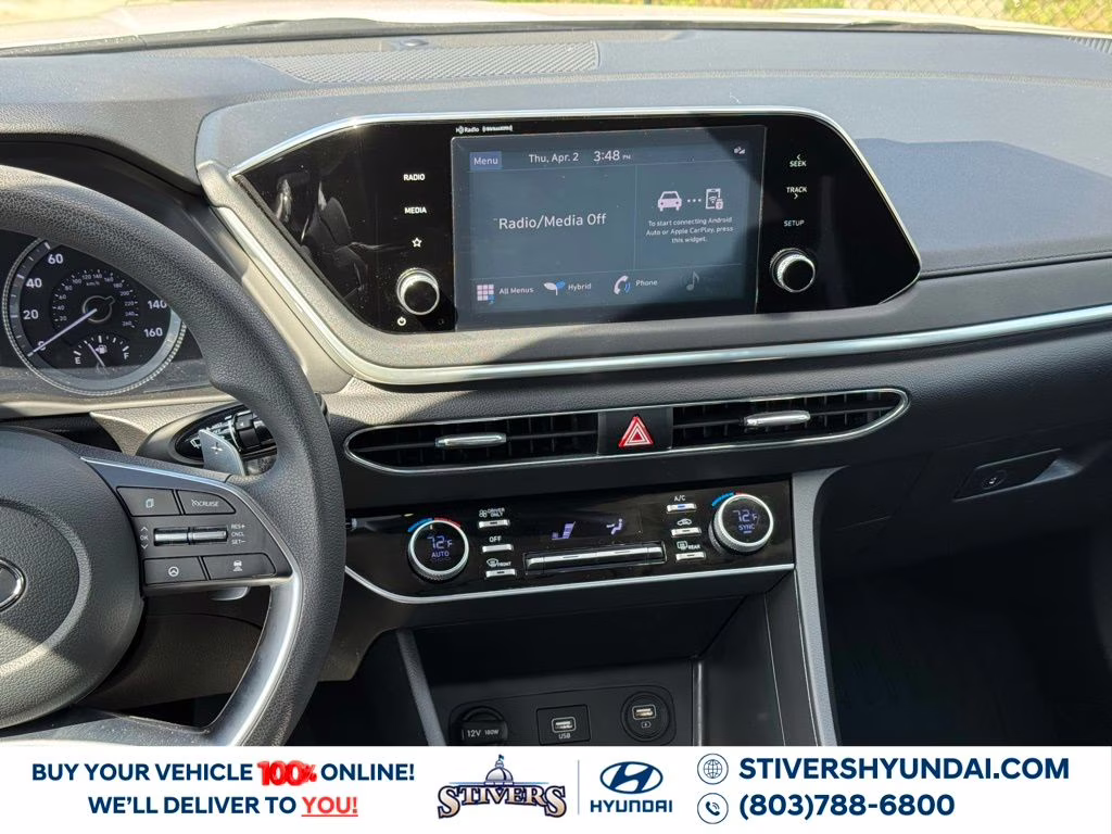 2023 Serenity White Hyundai Sonata Hybrid Blue FWD Sedan