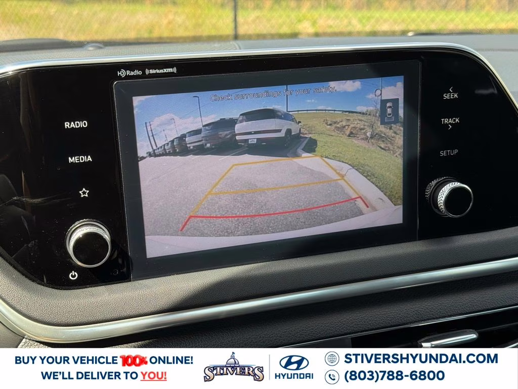 2023 Serenity White Hyundai Sonata Hybrid Blue FWD Sedan