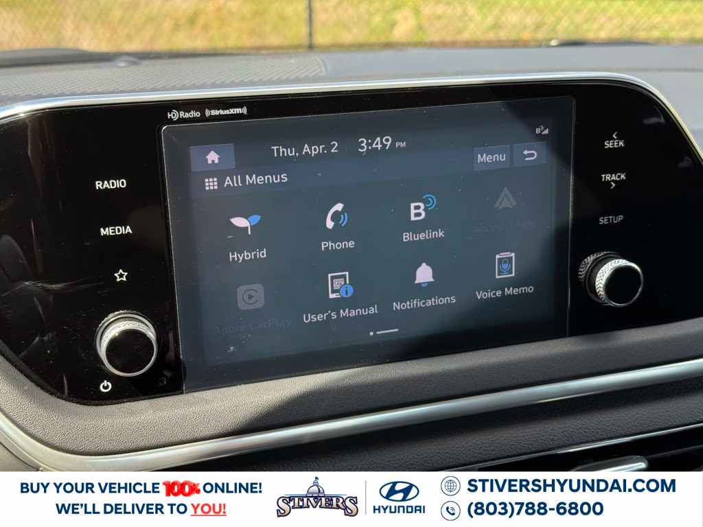 2023 Serenity White Hyundai Sonata Hybrid Blue FWD Sedan