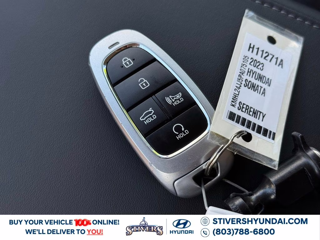 2023 Serenity White Hyundai Sonata Hybrid Blue FWD Sedan