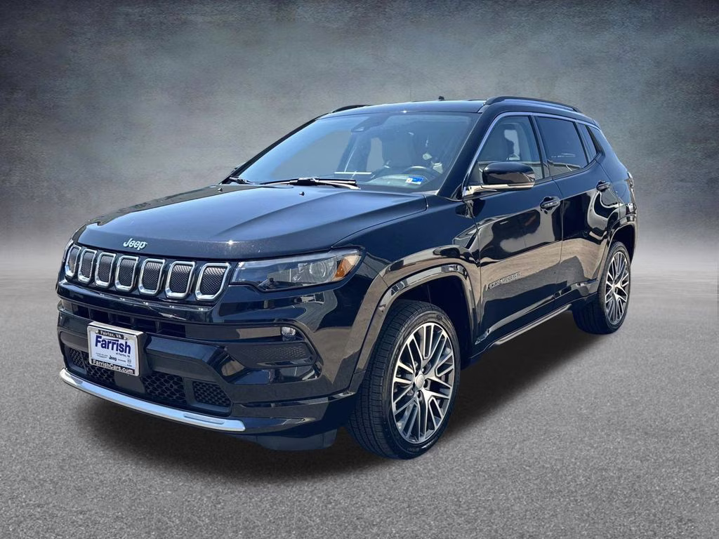 2022 Diamond Black Crystal Pearlcoat Jeep Compass Limited 4X4 SUV