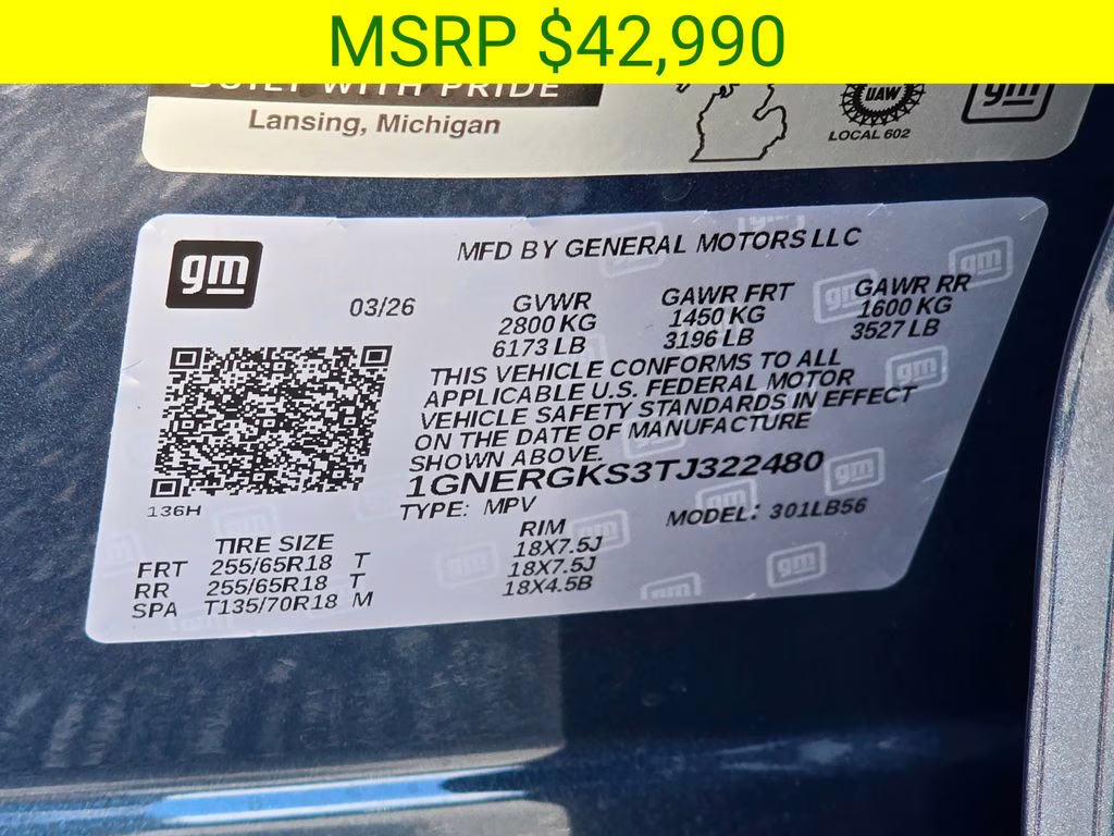 2026 Lakeshore Blue Metallic Chevrolet Traverse LT FWD SUV