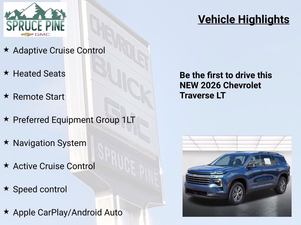 2026 Lakeshore Blue Metallic Chevrolet Traverse LT FWD SUV