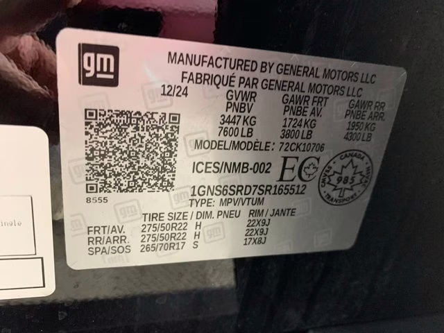 2025 Black Chevrolet Tahoe Premier 4X4 SUV