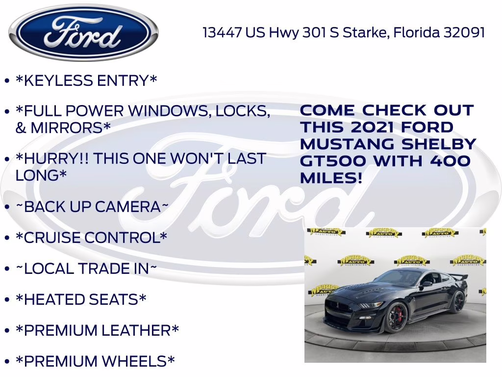 2021 Shadow Black Ford Mustang Shelby GT500 RWD Coupe