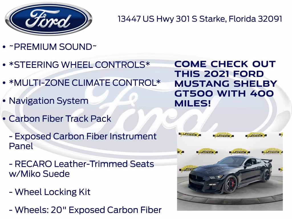 2021 Shadow Black Ford Mustang Shelby GT500 RWD Coupe