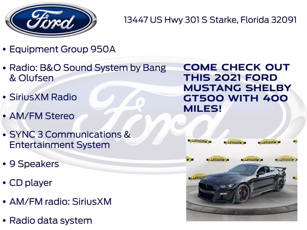 2021 Shadow Black Ford Mustang Shelby GT500 RWD Coupe