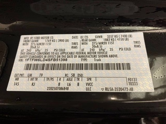 2025 Agate Black Metallic Ford F-150 King Ranch 4X4 Truck