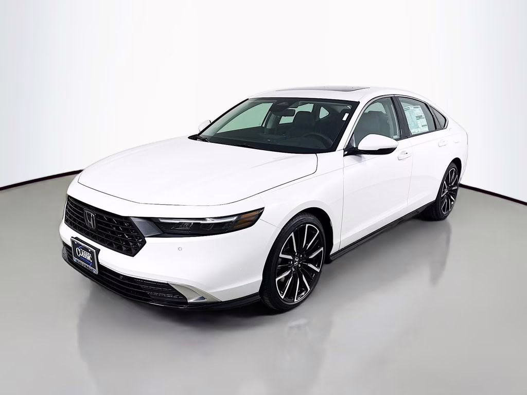2026 Platinum White Pearl Honda Accord Hybrid Touring FWD Sedan