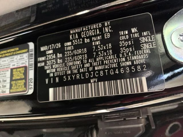 2026 Ebony Black Kia Sorento S AWD SUV