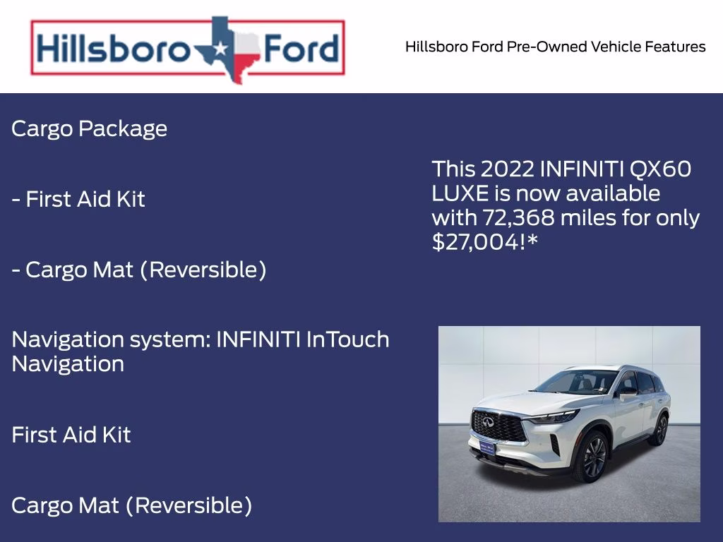 2022 Majestic White INFINITI QX60 LUXE FWD SUV