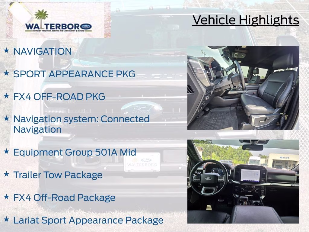 2022 White Metallic Ford F-150 Lariat 4X4 Truck