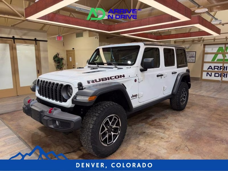 2025 White Jeep Wrangler 4 Door Rubicon X Sport Utility 4D 4X4