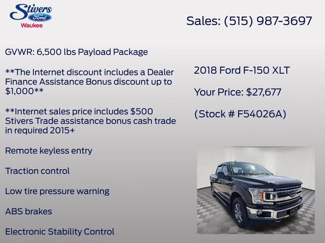 2018 Brown Ford F-150 XLT 4X4 Truck
