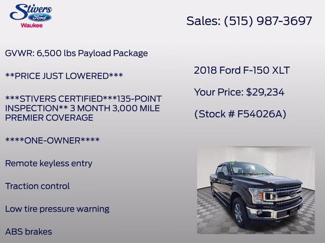 2018 Brown Ford F-150 XLT 4X4 Truck