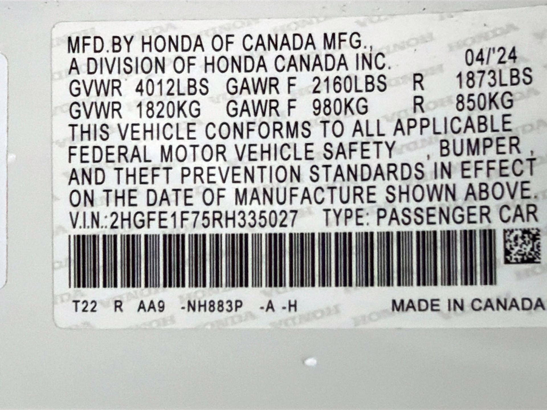 2024 Platinum White Pearl Honda Civic EX FWD Sedan