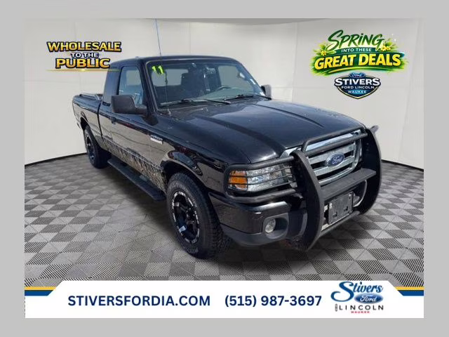 2011 Black Ford Ranger XLT 4X4 Truck