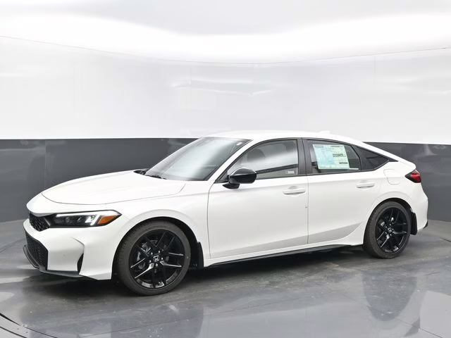 2026 Platinum White Pearl Honda Civic Sport FWD Hatchback