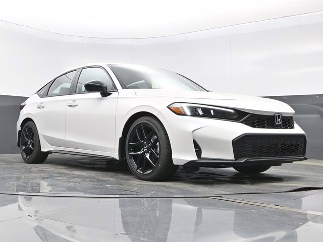 2026 Platinum White Pearl Honda Civic Sport FWD Hatchback