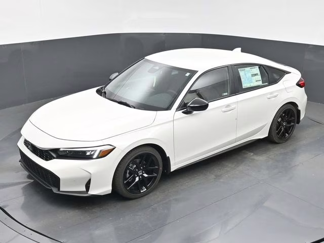 2026 Platinum White Pearl Honda Civic Sport FWD Hatchback