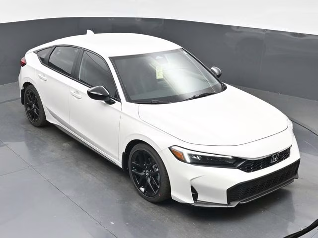 2026 Platinum White Pearl Honda Civic Sport FWD Hatchback