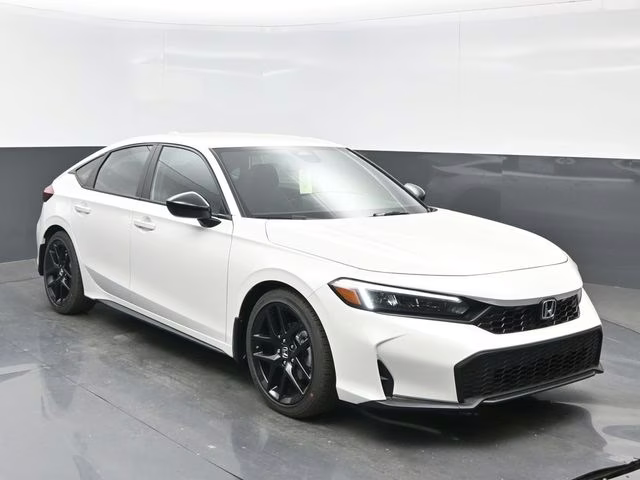 2026 Platinum White Pearl Honda Civic Sport FWD Hatchback