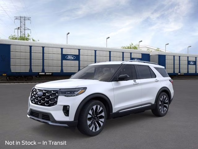 2026 Star White Metallic Tri-Coat Ford Explorer Platinum 4X4 SUV