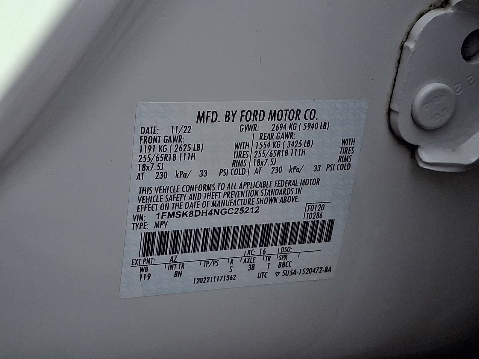 2022 Star White Metallic Tri-Coat - AZ Ford Explorer XLT 4X4