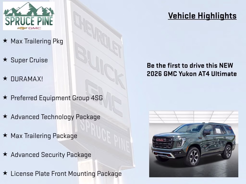 2026 Midnight Pine GMC Yukon AT4 Ultimate 4X4 SUV