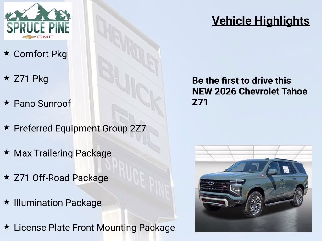 2026 Cypress Gray Chevrolet Tahoe Z71 4X4 SUV