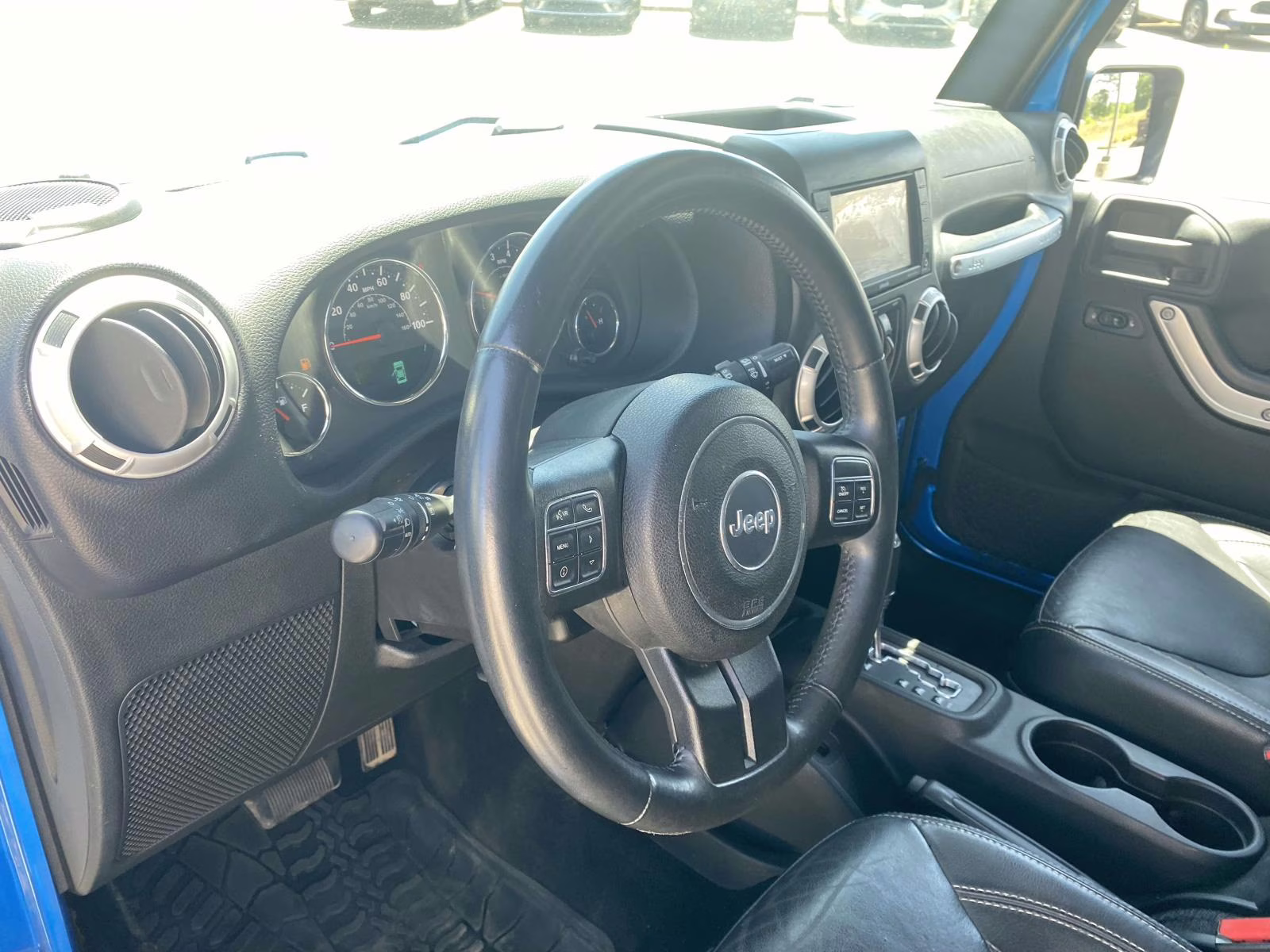 2015 Hydro Blue Pearl Coat Jeep Wrangler Unlimited Sahara 4X4 SUV