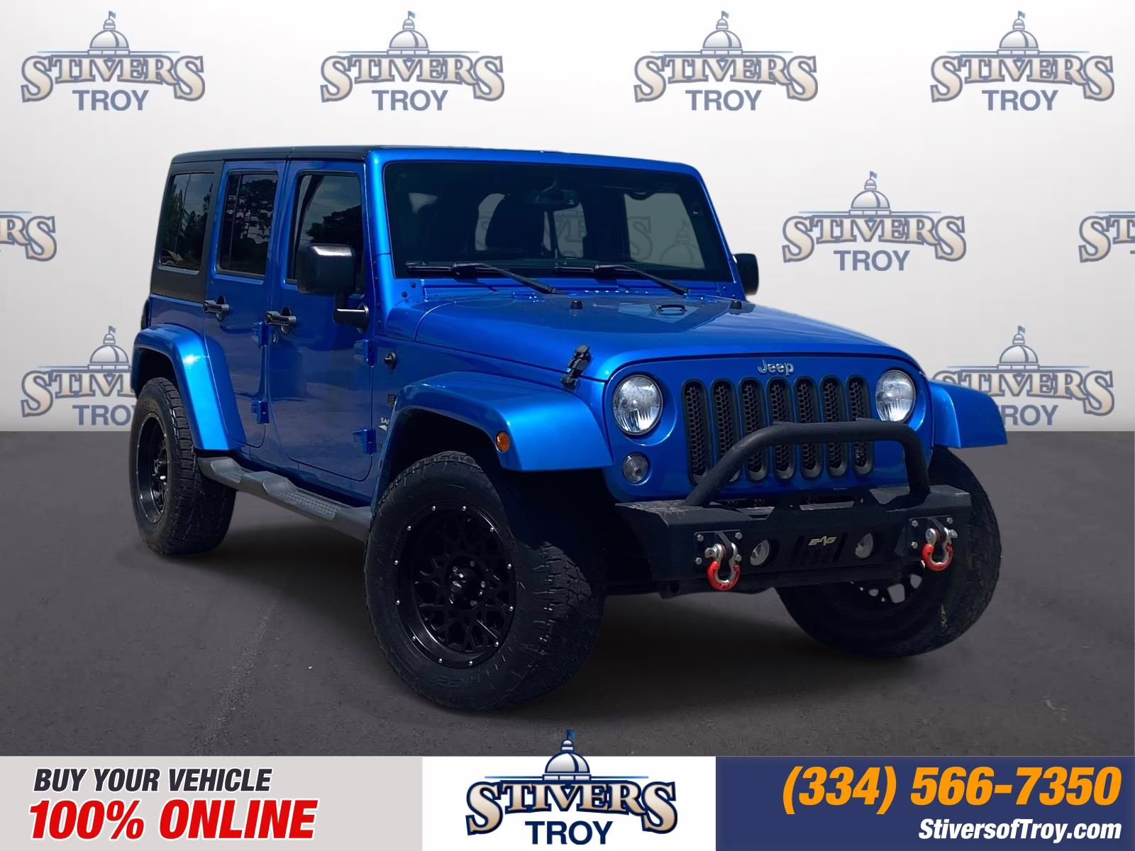 2015 Hydro Blue Pearl Coat Jeep Wrangler Unlimited Sahara 4X4 SUV