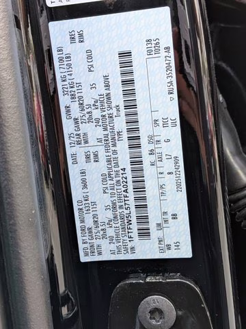 2026 Black Metallic Ford F-150 LARIAT 4X4 Truck