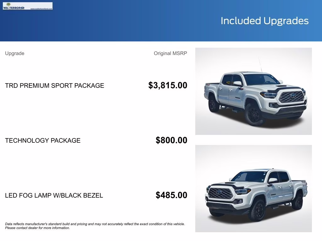 2022 Super White Toyota Tacoma TRD Sport 4X4 Truck