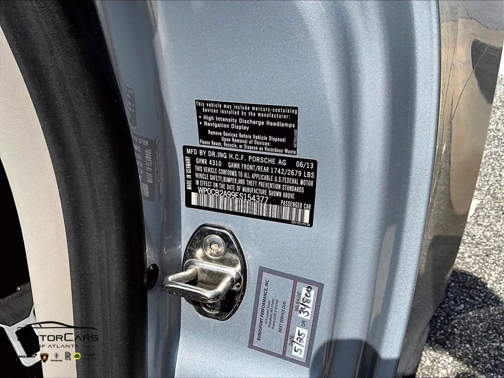 2014 Silver Metallic Porsche 911 Carrera 4S Sport Chrono Package Convertible