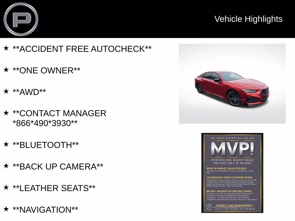 2021 Red Acura TLX A-Spec Package AWD Sedan