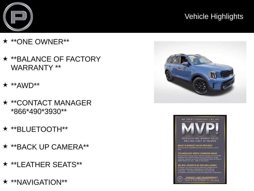2025 Blue Kia Telluride SX-Prestige X-Pro AWD SUV