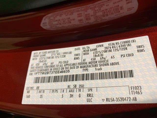 2026 Ruby Red Met Tinted CC Ford Super Duty F-250 SRW XLT 4X4 Truck