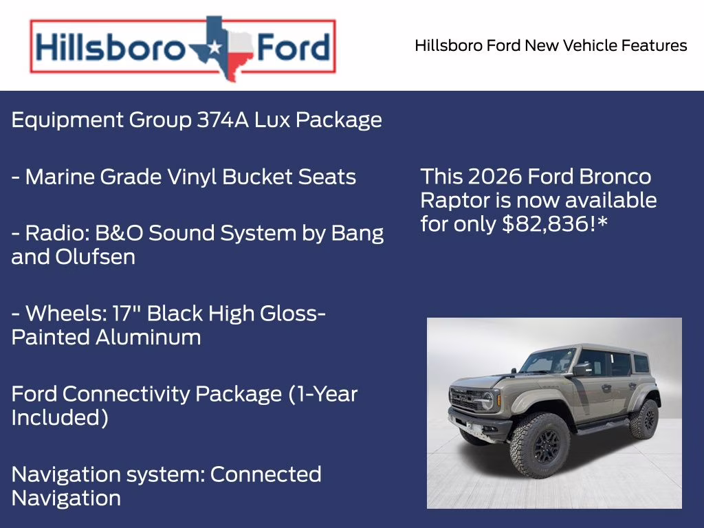 2026 Marsh Gray Ford Bronco Raptor 4X4 SUV