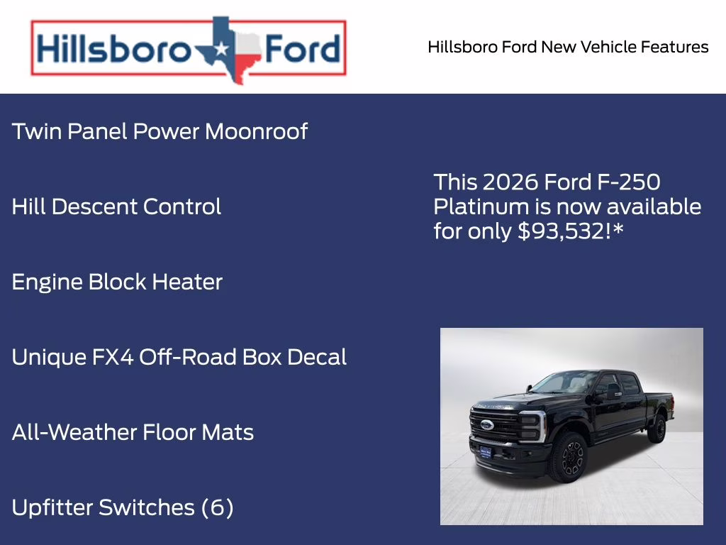 2026 Agate Black Metallic Ford Super Duty F-250 SRW Platinum 4X4 Truck