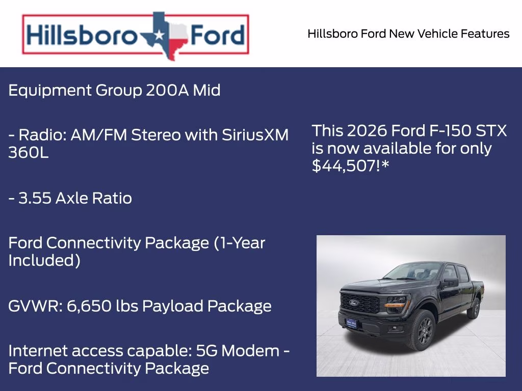 2026 Agate Black Metallic Ford F-150 STX 4X4 Truck