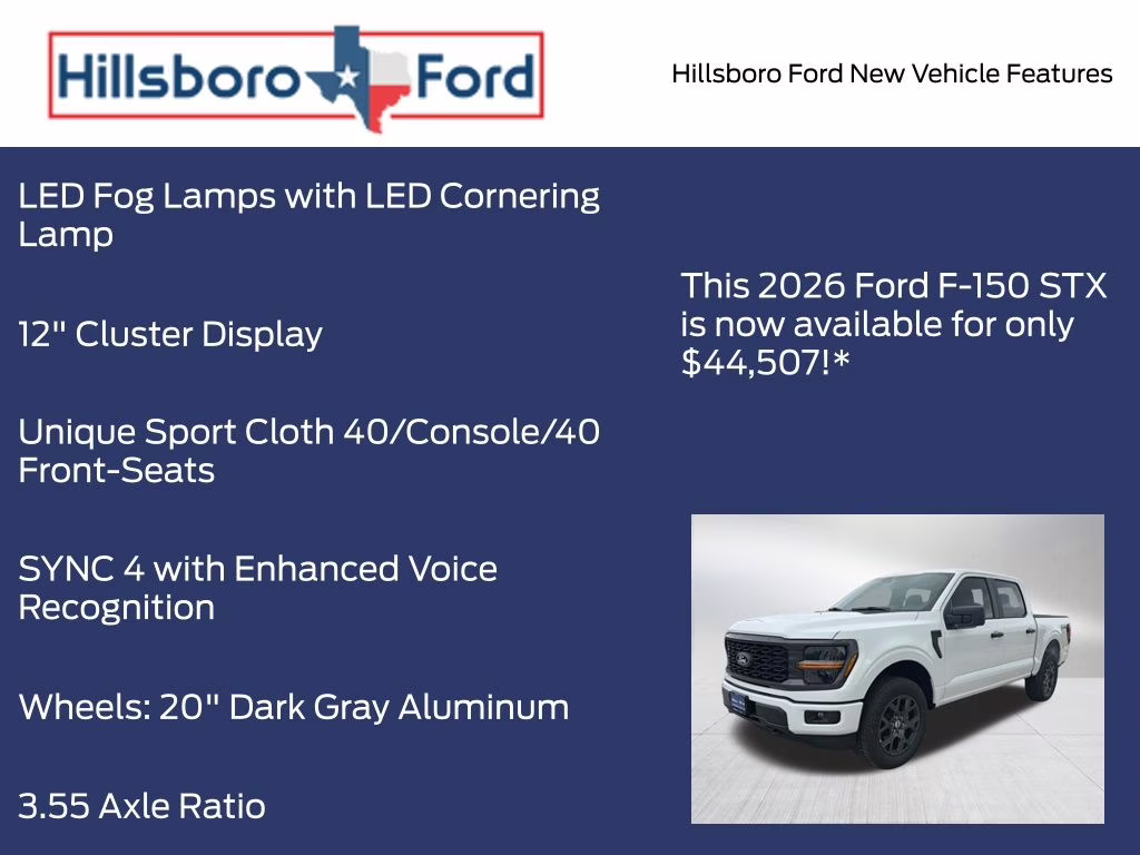 2026 Oxford White Ford F-150 STX 4X4 Truck